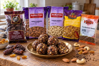 No-sugar dry fruit ladoo, cooked and plated