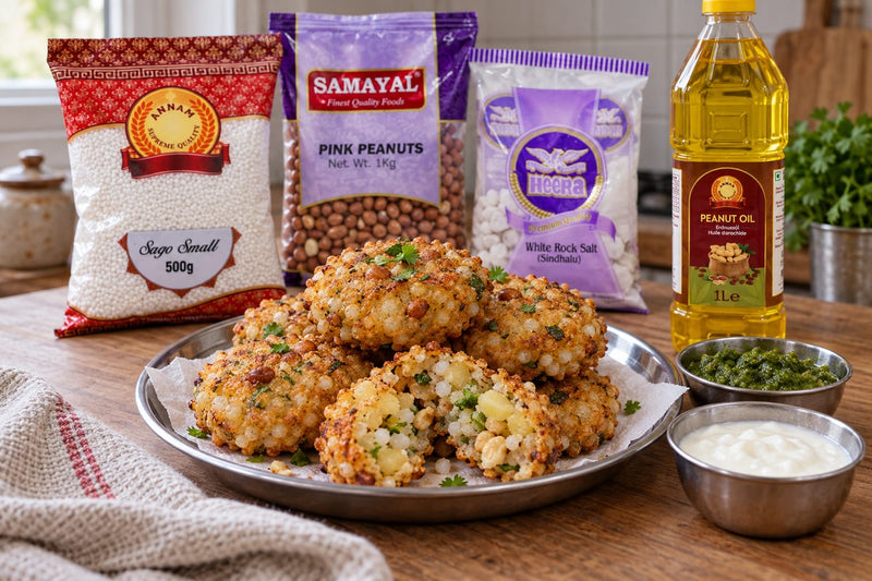 Sabudana vada, cooked and plated