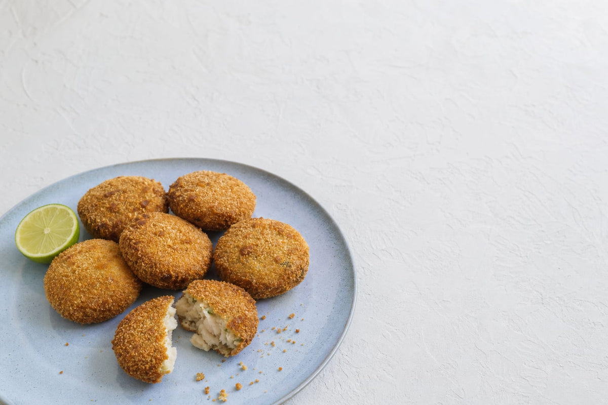 Sri Lankan fish cutlets, cooked and plated