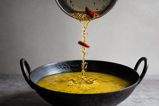 Toor dal tadka, cooked and plated