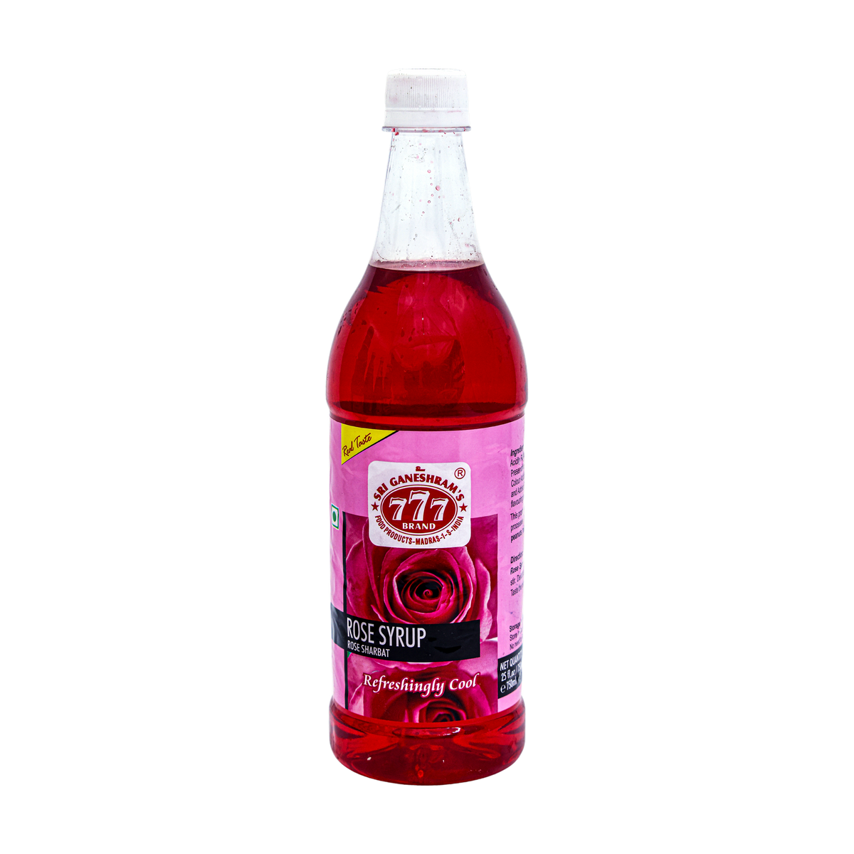 777 Rose Syrup 750ml, front of pack