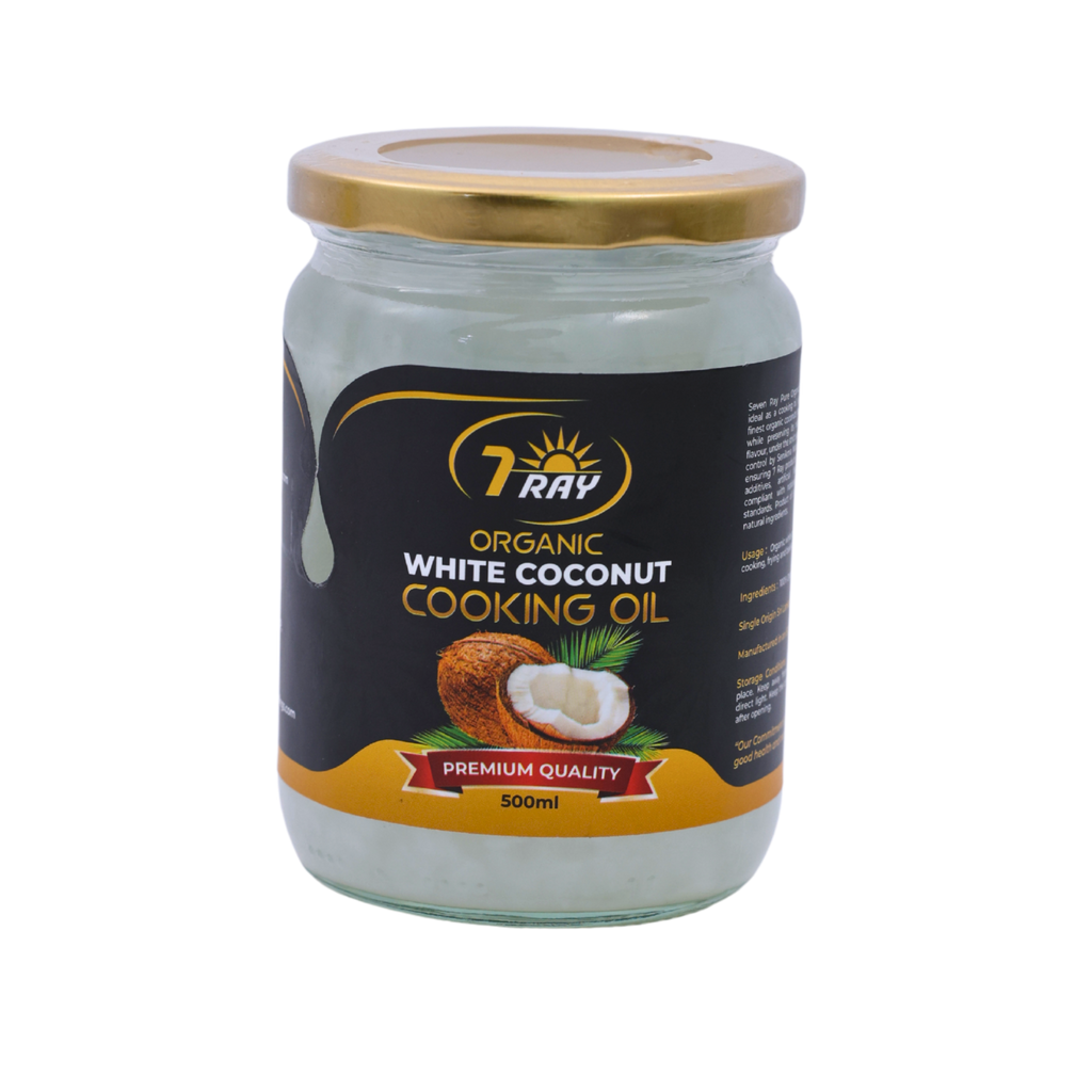 7Ray Organic White Coconut Cooking Oil 500ml, front of pack