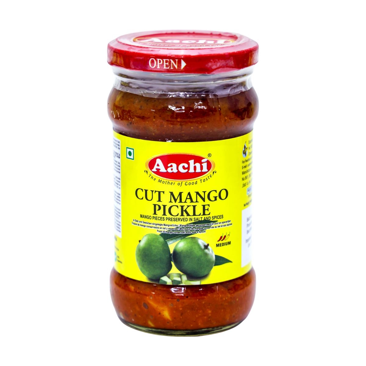 Aachi Cut Mango Pickle 300g, front of pack