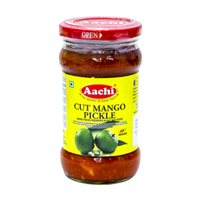 Aachi Cut Mango Pickle 300g, front of pack