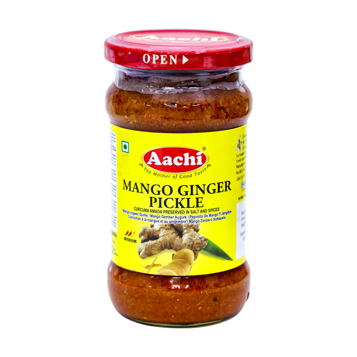 Aachi Mango Ginger Pickle 300g, front of pack