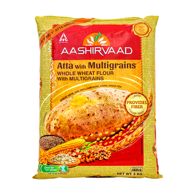 Aashirvaad Atta with Multigrains 5kg, front of pack