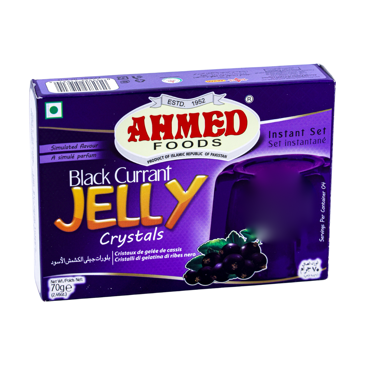 Ahmed Blackcurrant Jelly Crystals 70g, front of pack
