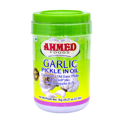 Ahmed Garlic Pickle in Oil 1kg, front of pack