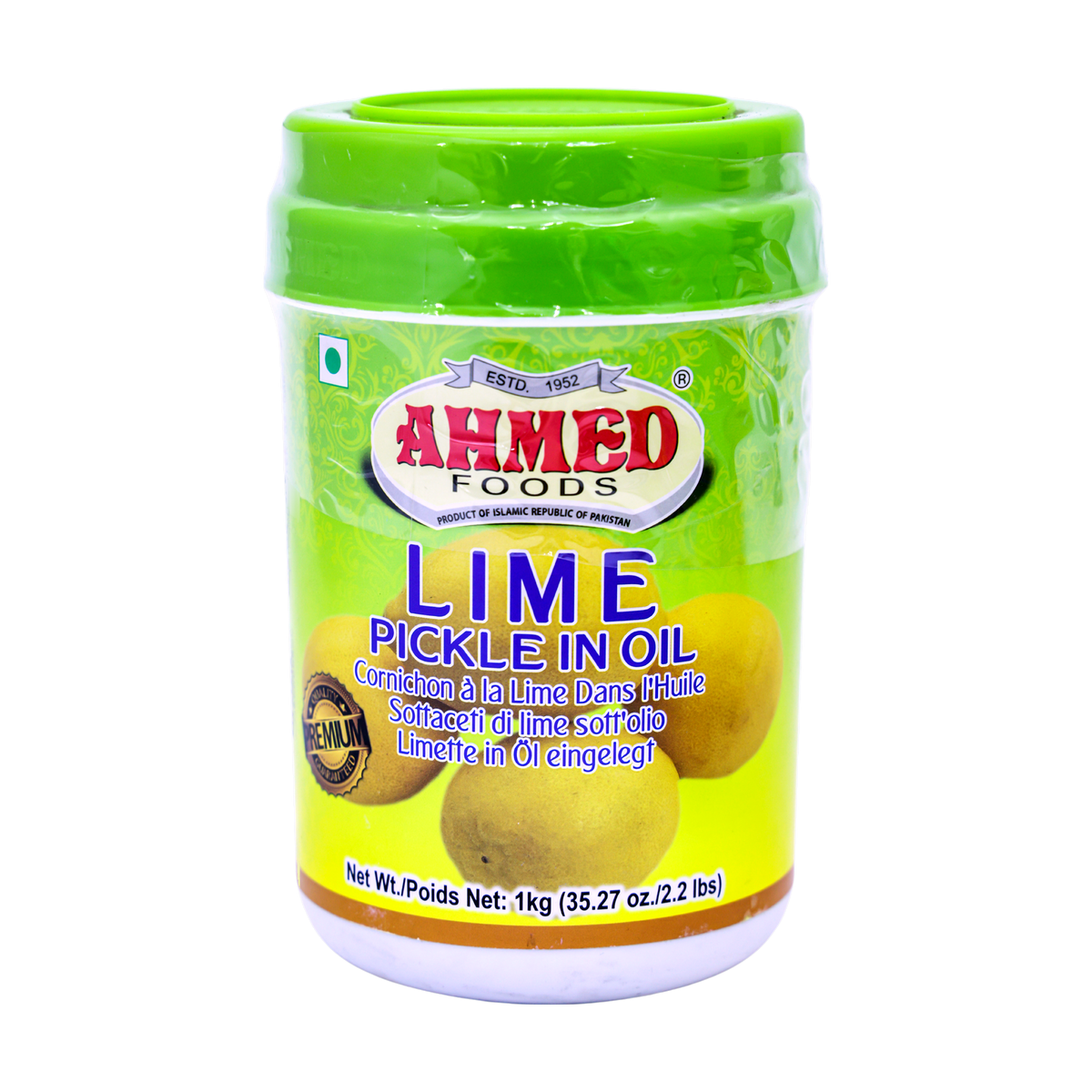 Ahmed Lime Pickle in Oil 1kg, front of pack