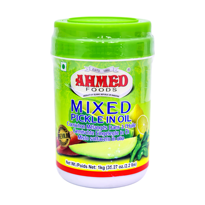 Ahmed Mixed Pickle in Oil 1kg, front of pack
