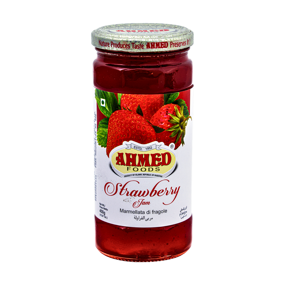 Ahmed Strawberry Jam 450g, front of pack