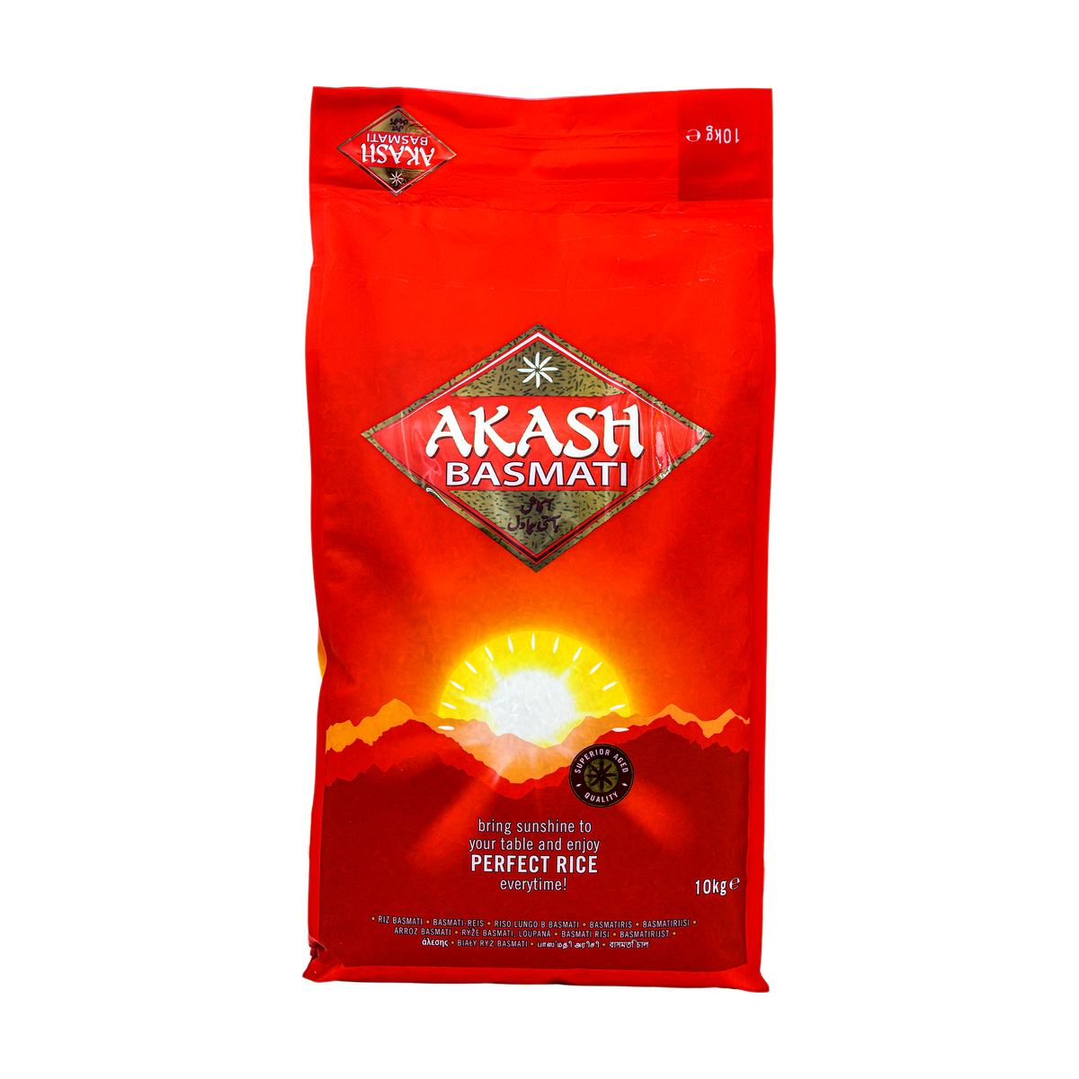 Akash Basmati Rice 10kg, front of pack