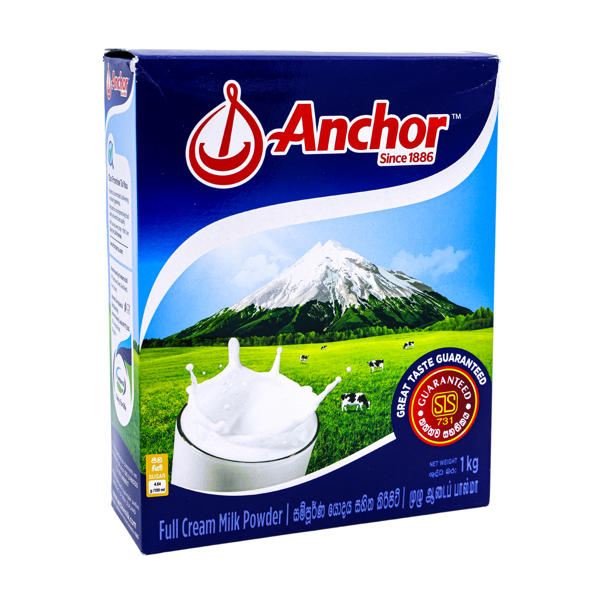 Anchor Full Cream Milk Powder 1kg, front of pack