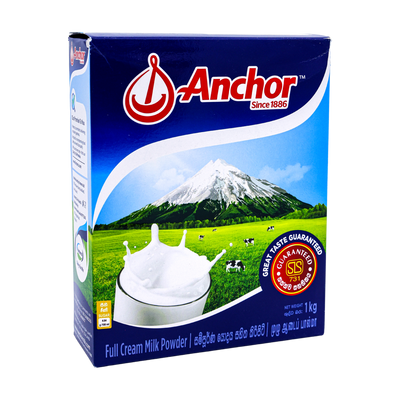 Anchor Full Cream Milk Powder 1kg, front of pack
