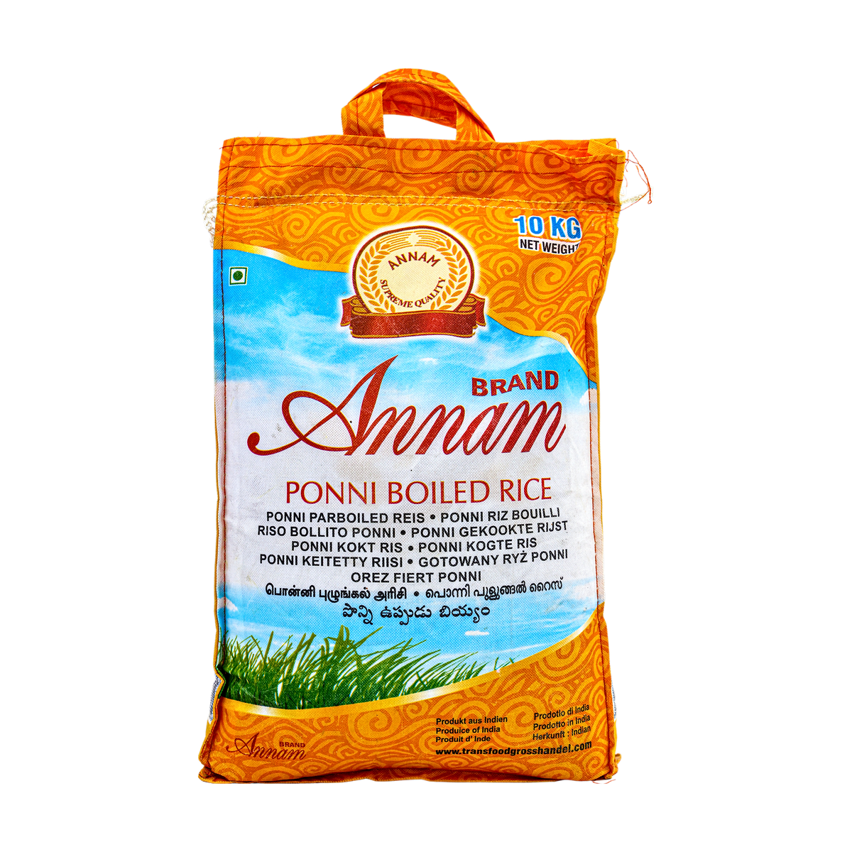 Annam Ponni Boiled Rice 10kg, front of pack