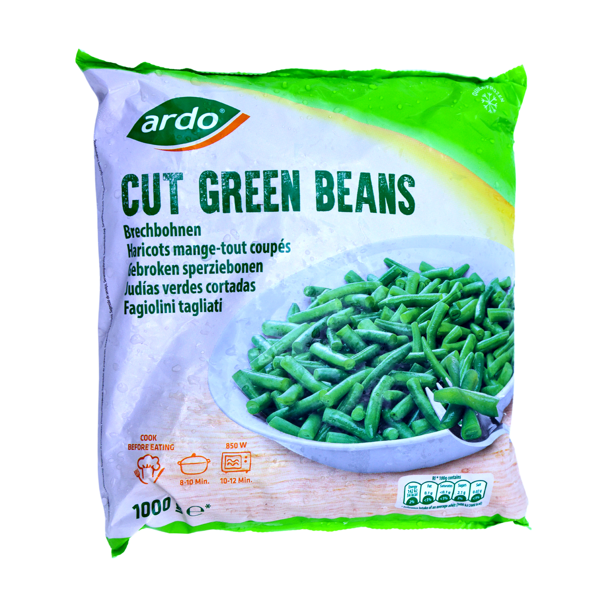 Ardo Cut Green Beans 1kg, front of pack