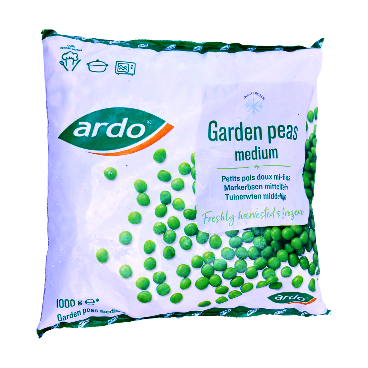Ardo Garden Peas Medium 1kg, front of pack