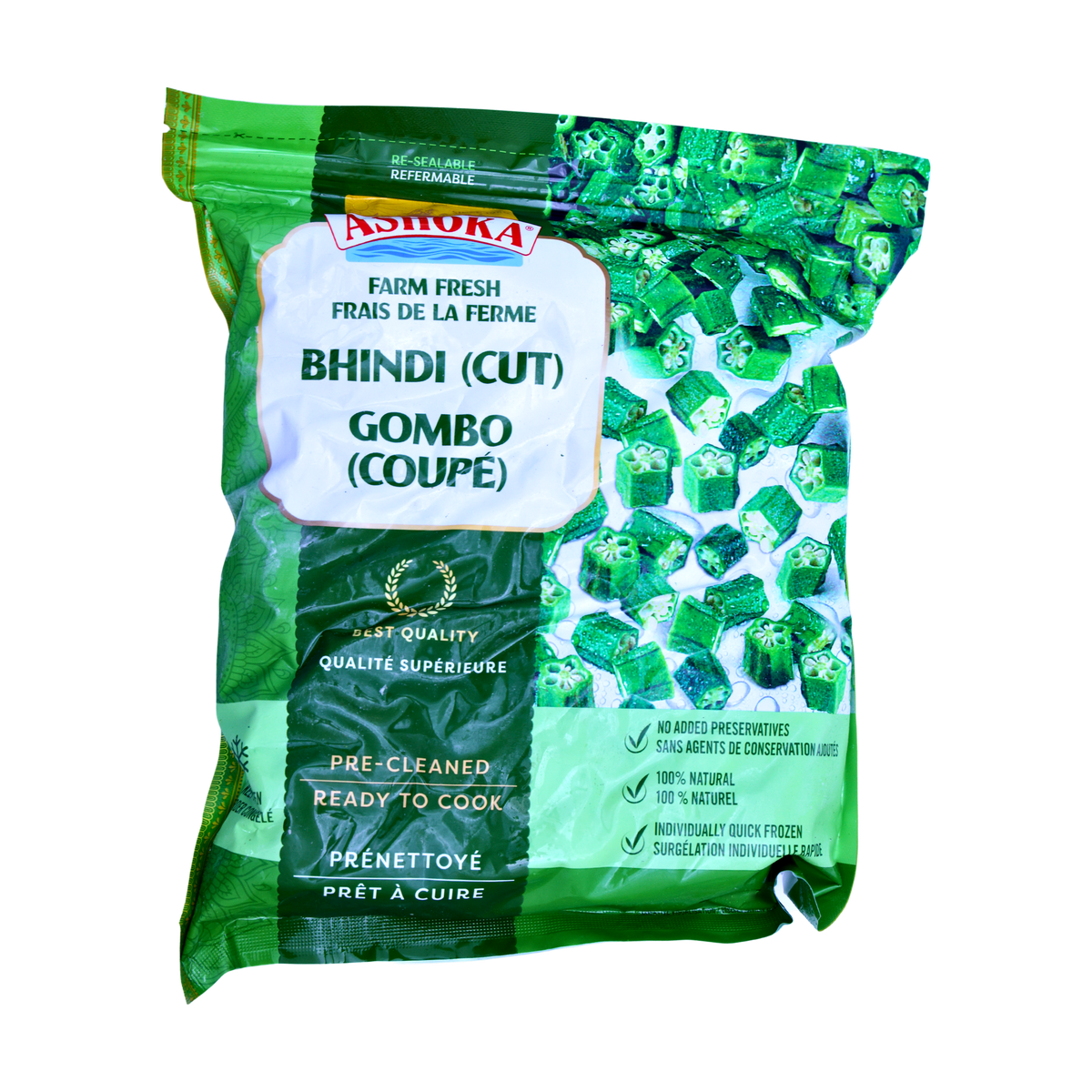 Ashoka Bhindi Cut, front of pack