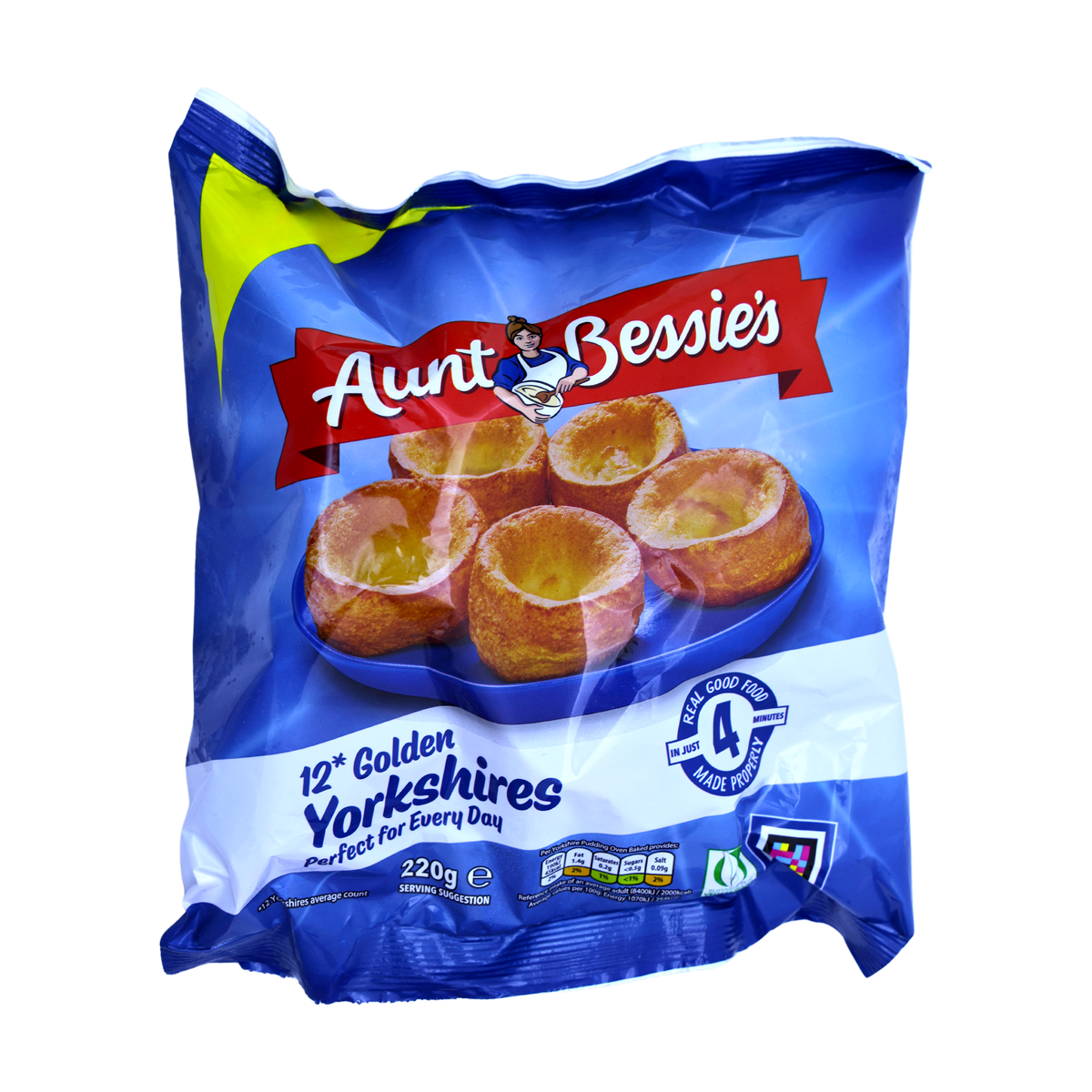 Aunt Bessie's 12 Golden Yorkshires 220g, front of pack