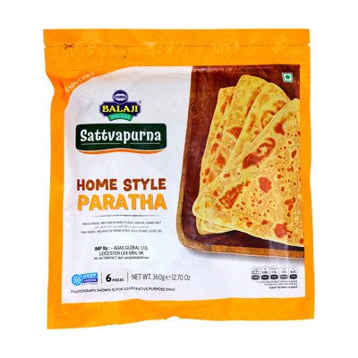 Balaji Sattvapurna Home Style Paratha 6 Pieces 360g, front of pack
