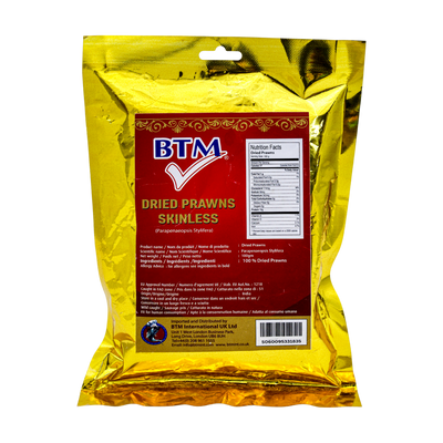 BTM Dried Prawns Skinless 100g, front of pack