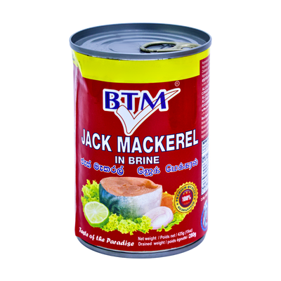 BTM Jack Mackerel In Brine 425g, front of pack