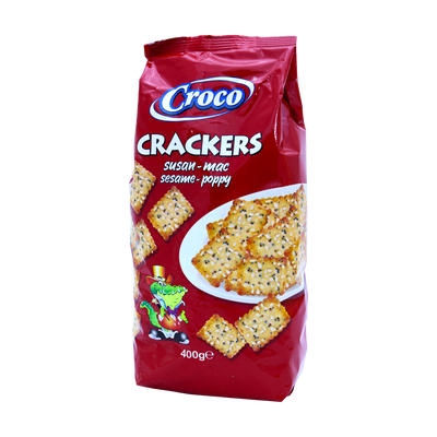 Croco Crackers Sesame & Poppy 400g, front of pack