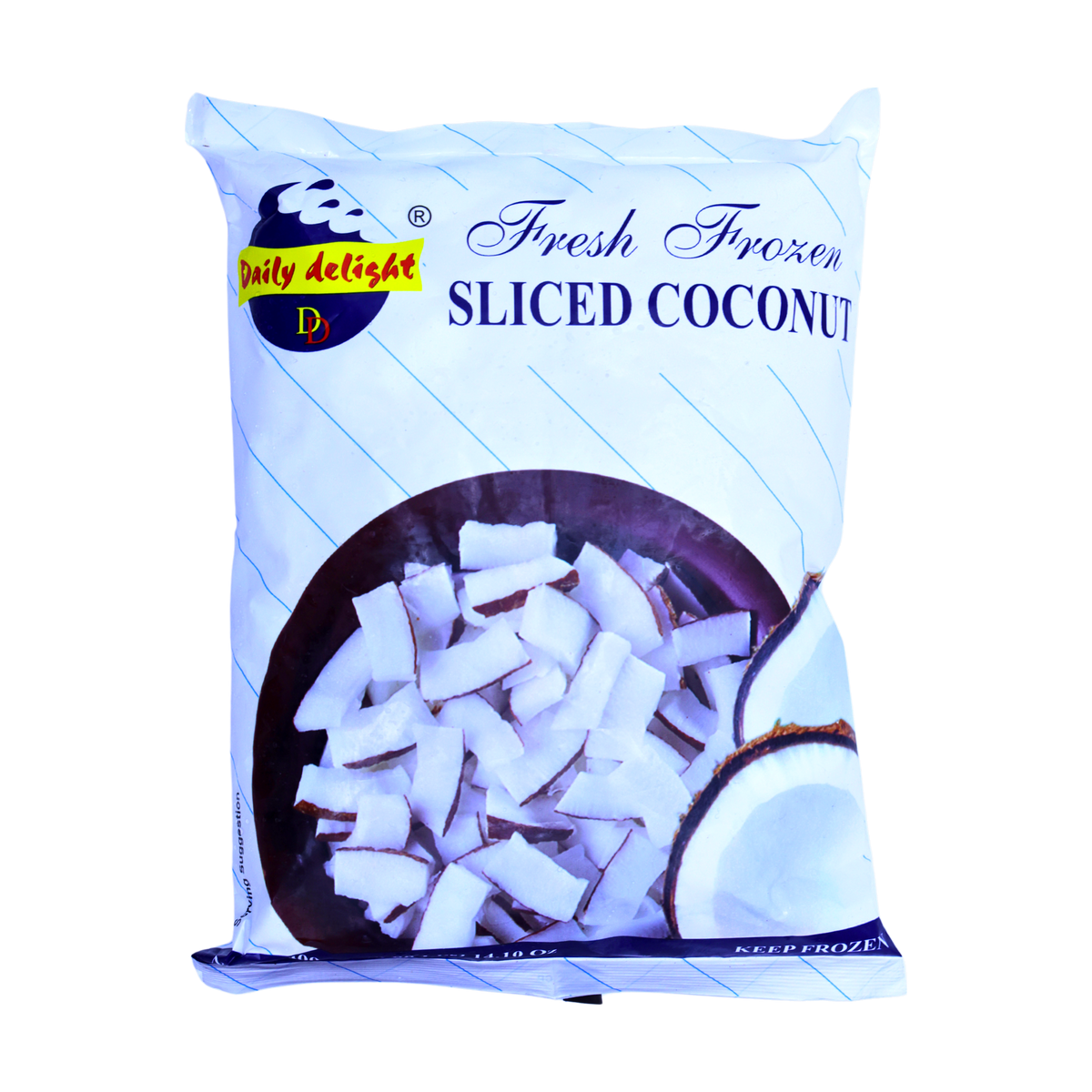 Daily Delight Sliced Coconut 400g, front of pack