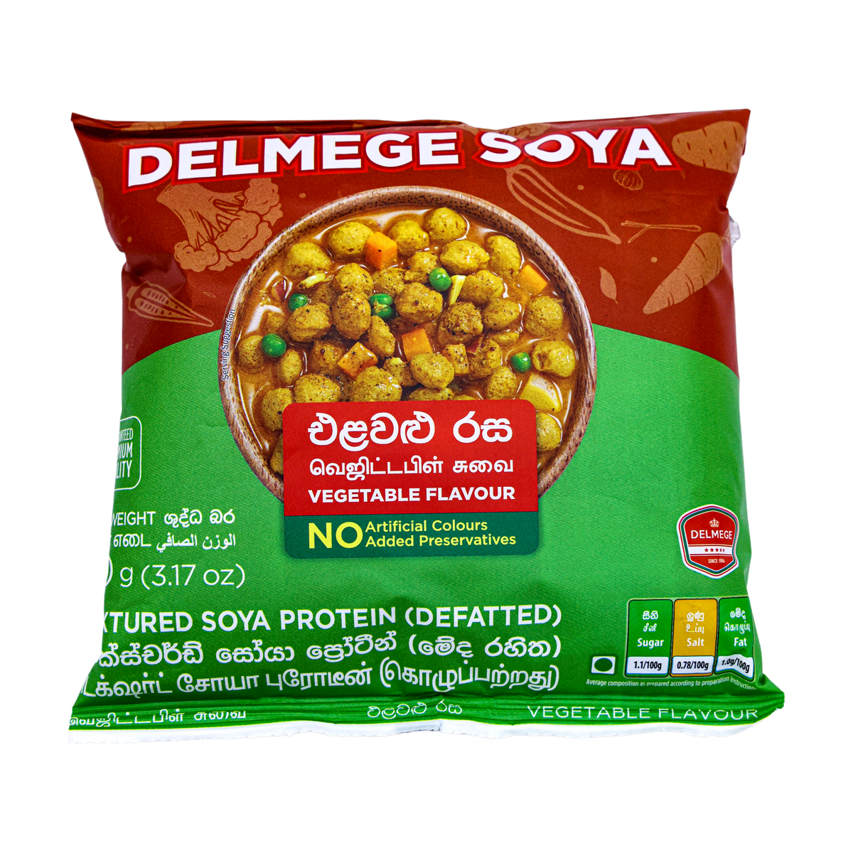 Delmege Soya Vegetable Flavour 90g, front of pack