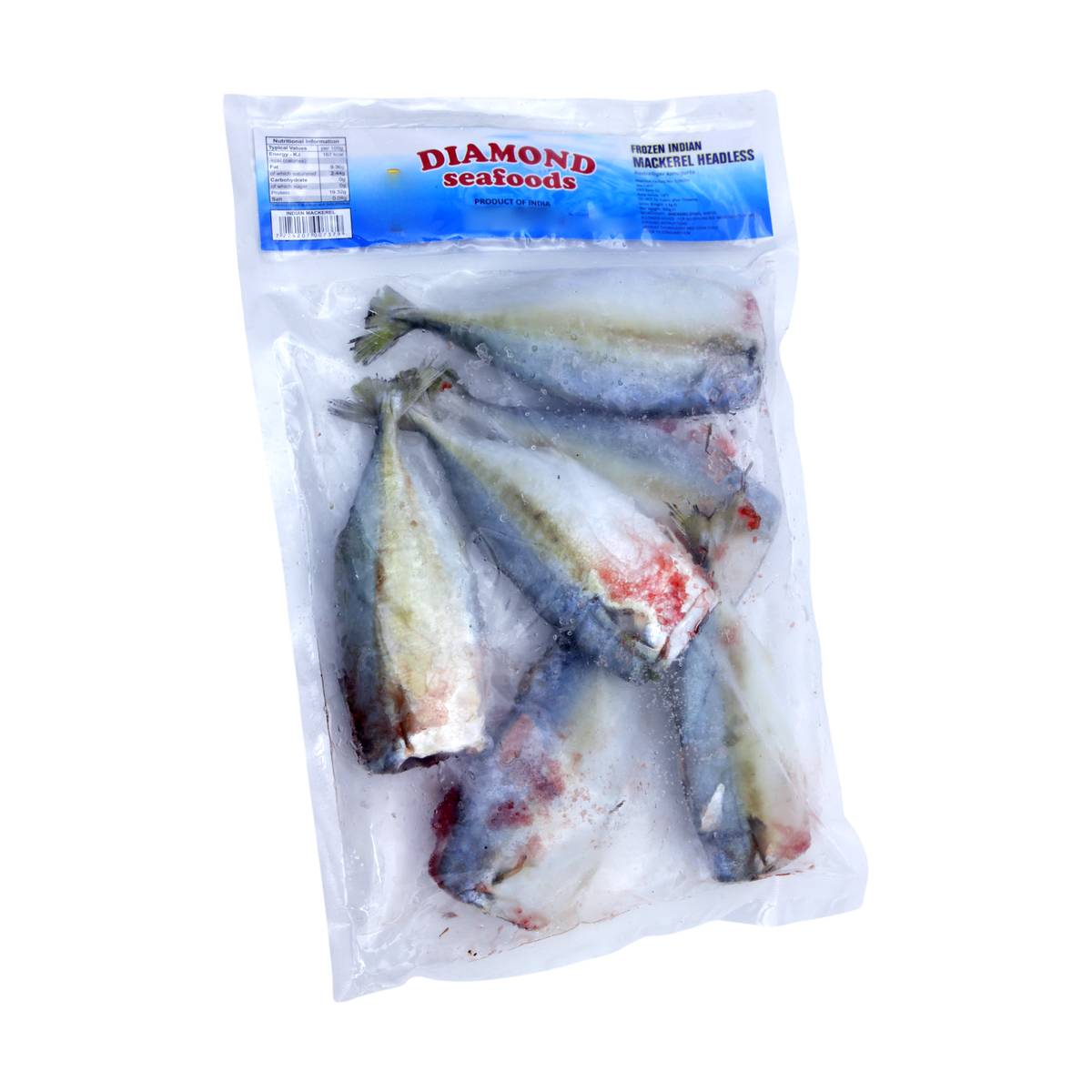 Diamond Foods Frozen Indian Mackerel Headless 900g, front of pack
