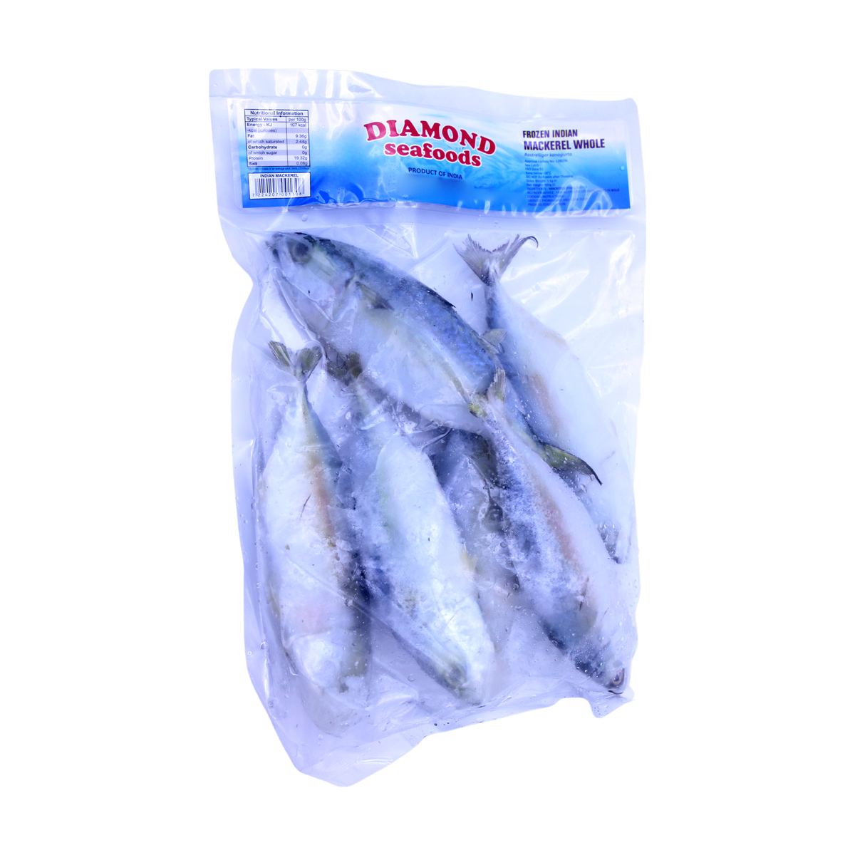 Diamond Foods Frozen Indian Mackerel Whole 900g, front of pack