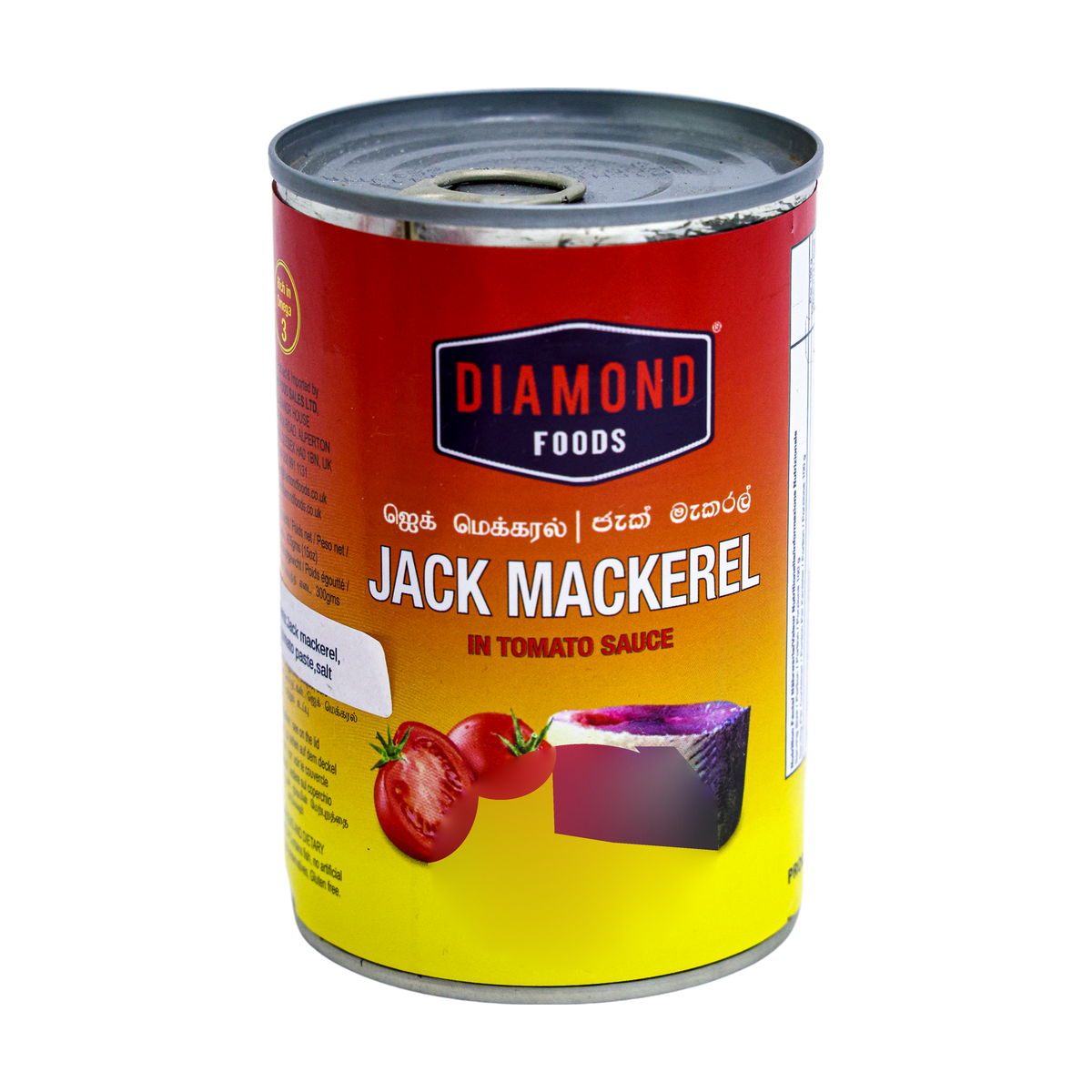 Diamond Foods Jack Mackerel In Tomato Sauce 425g, front of pack