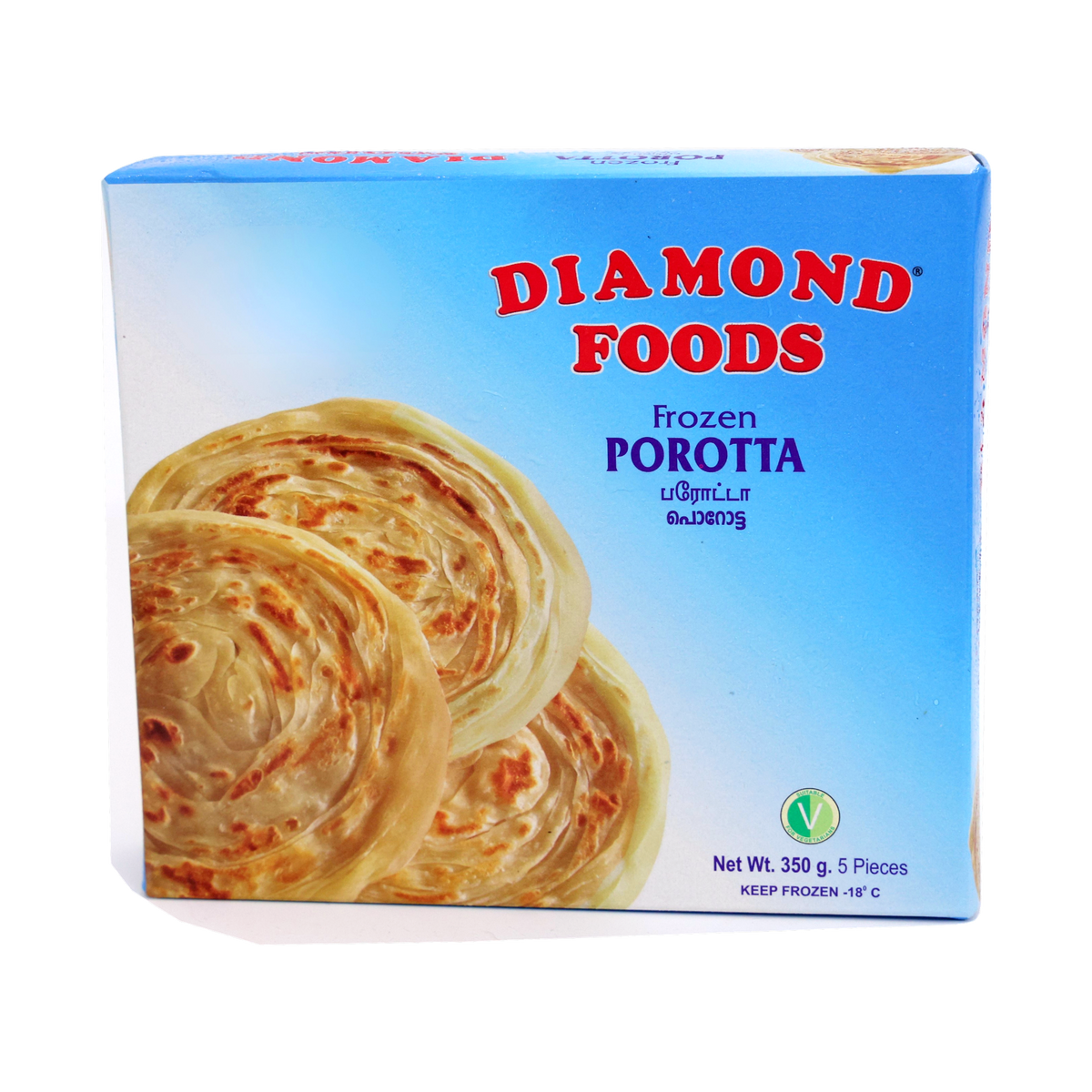 Diamond Foods Porotta 5 Pieces 350g, front of pack