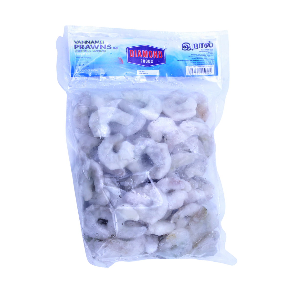 Diamond Foods Vannamei Prawns 21/25 P&D 700g, front of pack