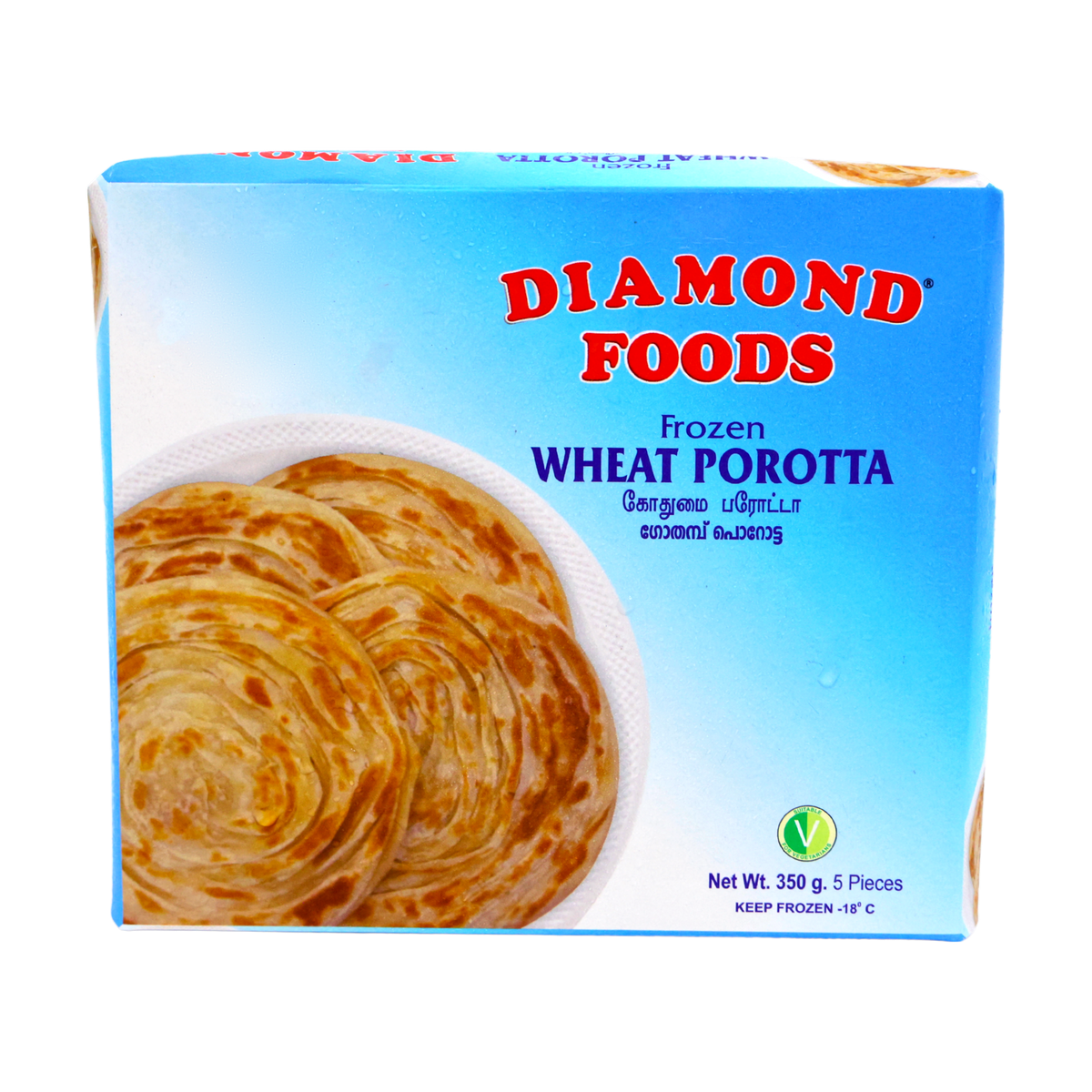 Diamond Foods Wheat Porotta 5 Pieces 350g, front of pack