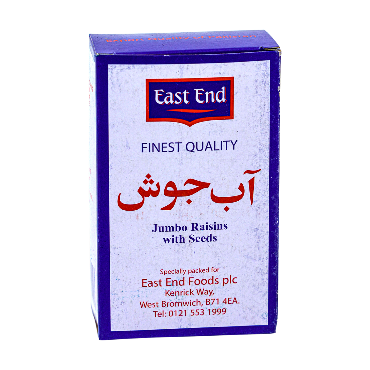 East End Abjosh Jumbo Raisins 100g, front of pack