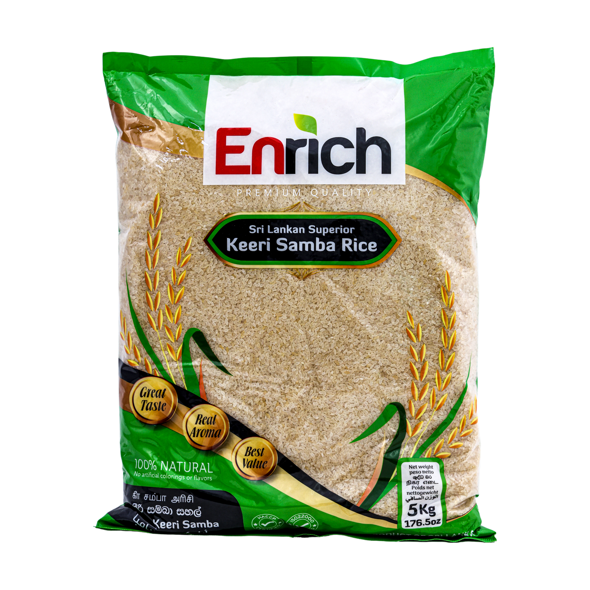 Enrich Keeri Samba Rice 5kg, front of pack