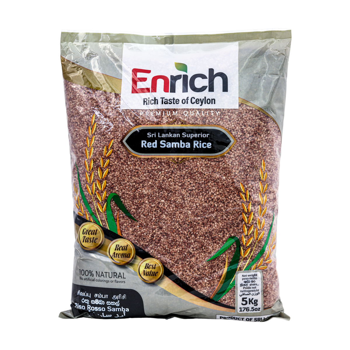 Enrich Red Samba Rice 5kg, front of pack