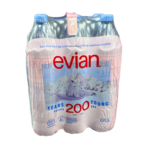 Evian Natural Mineral Water 6 x 1.5L