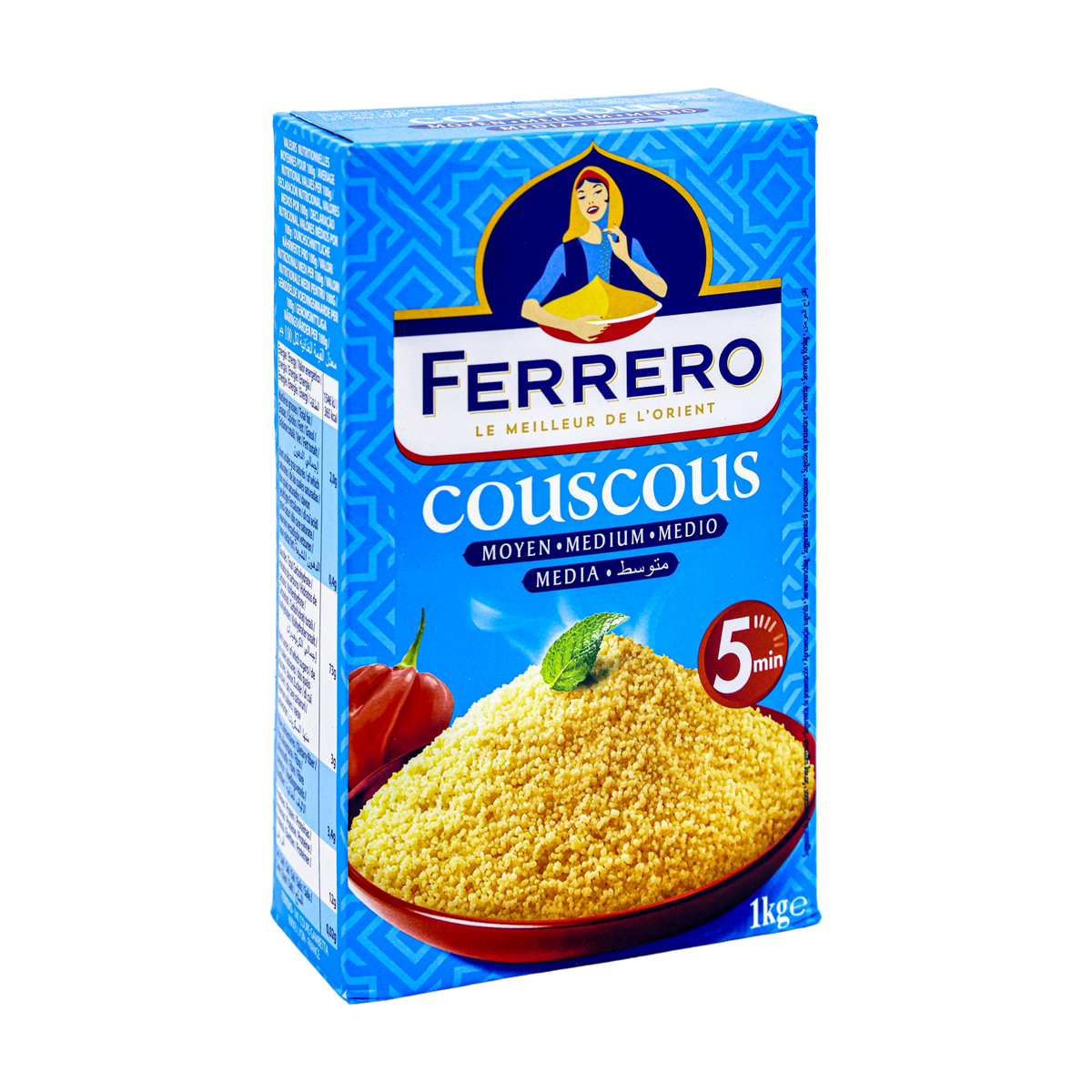 Ferrero Couscous Medium 1kg, front of pack