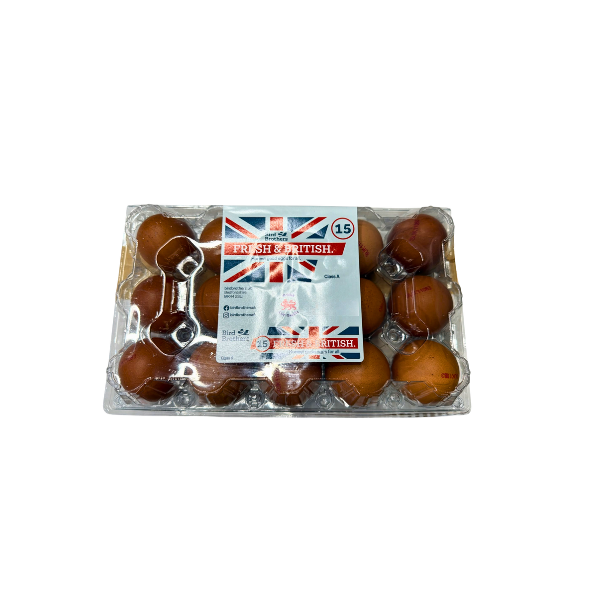 Fresh British Eggs 15 pack, front of pack