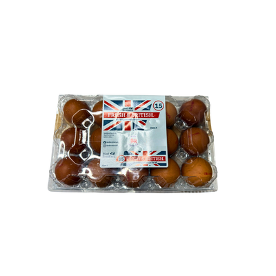 Fresh British Eggs 15 pack, front of pack