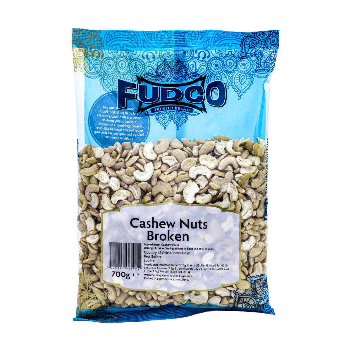 Fudco Cashew Nuts Broken 700g, front of pack