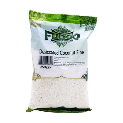 Fudco Desiccated Coconut Fine 250g, front of pack