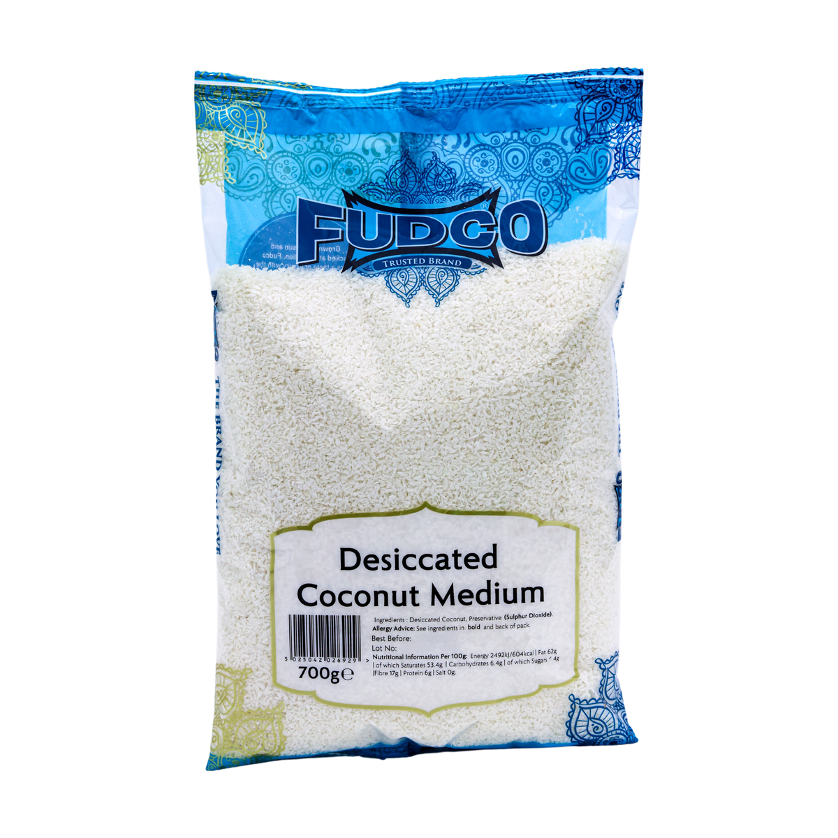 Fudco Desiccated Coconut Medium 700g, front of pack