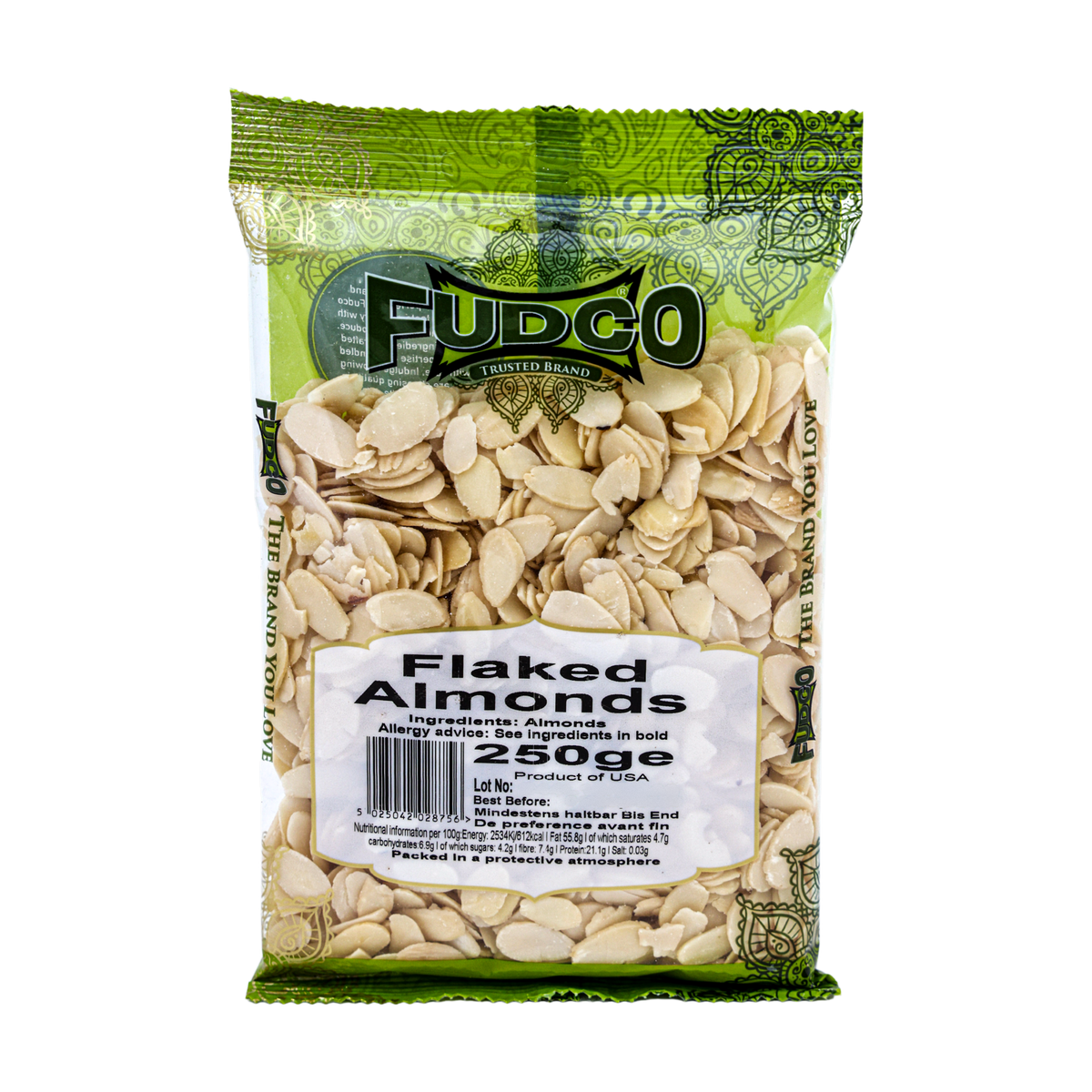 Fudco Flaked Almonds 250g, front of pack