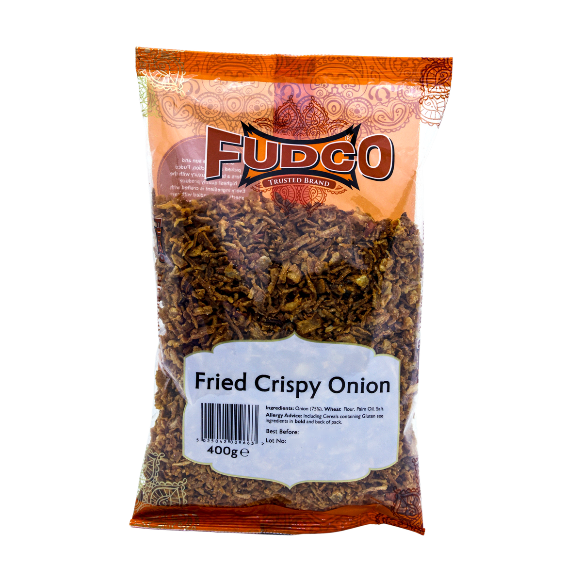 Fudco Fried Crispy Onion 400g, front of pack