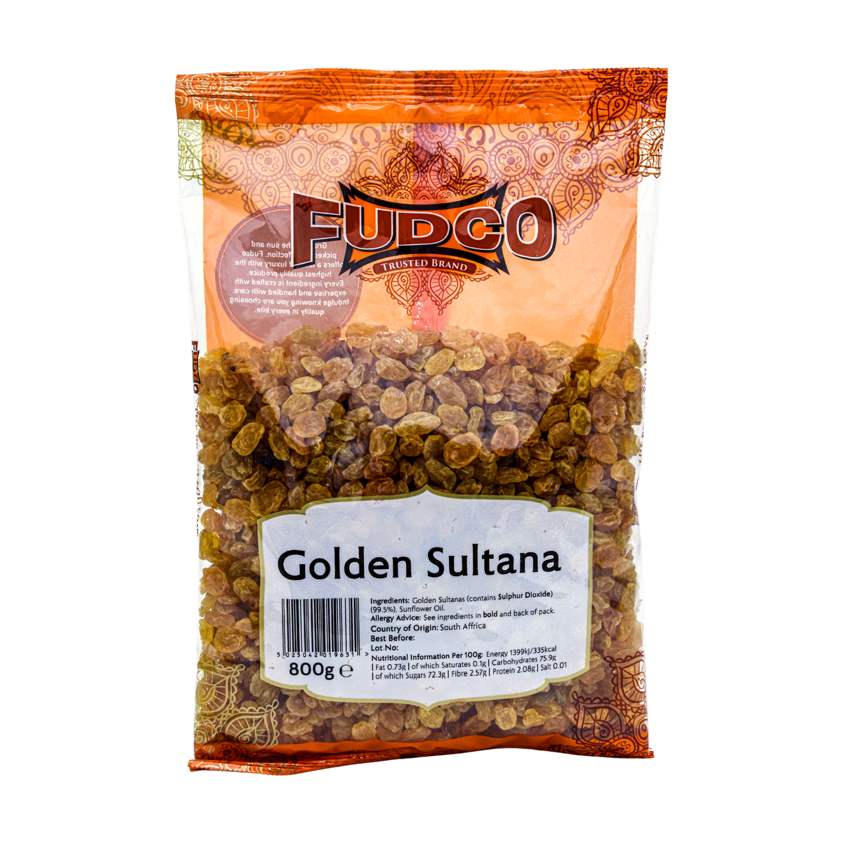 Fudco Golden Sultana 800g, front of pack