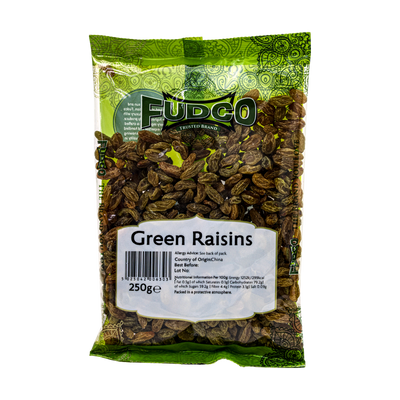 Fudco Green Raisins 250g, front of pack