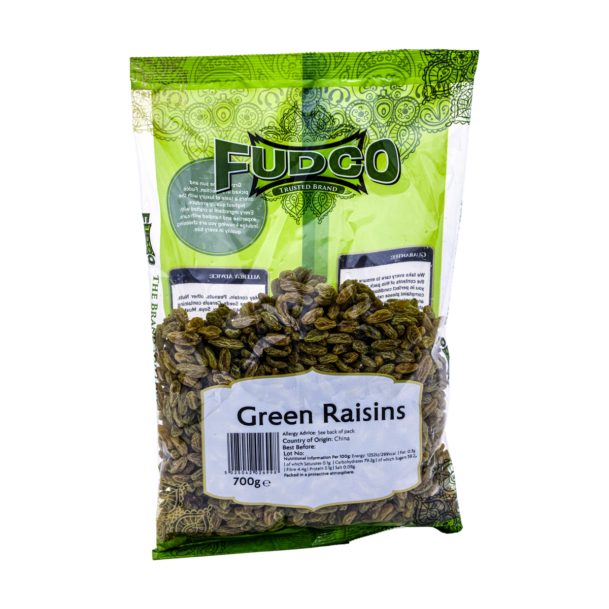 Fudco Green Raisins 700g, front of pack